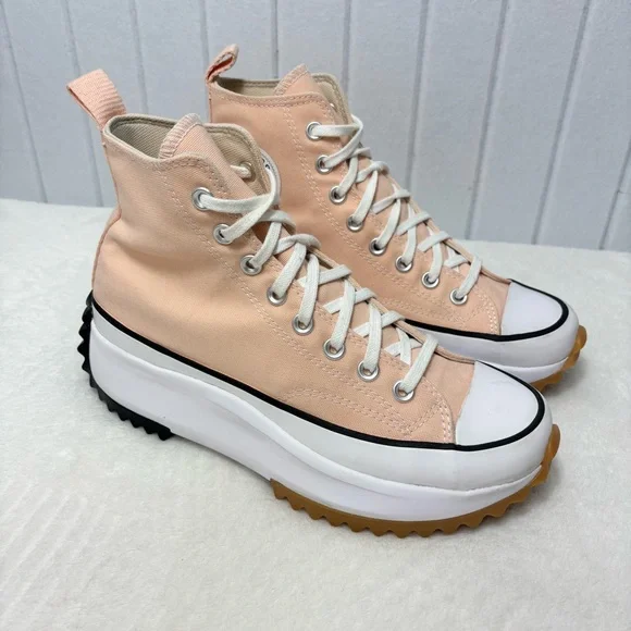 Converse Run Star Hike Hi Platform High Top Women's Size 9 Canvas Sneaker Coral‎ - Picture 2 of 11